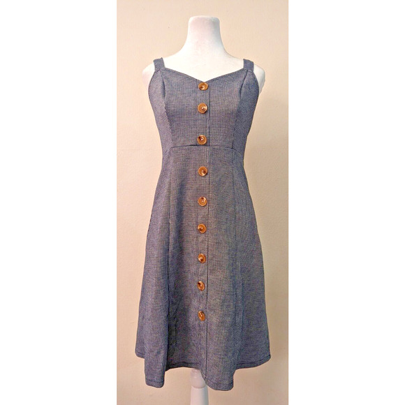 Modcloth Dresses & Skirts - Modcloth sz S Fit & Flare Dress sleeveless tank knit adjustable straps blue 1961